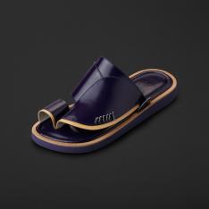 حذاء شرقي كلاسيكي جلد طبيعي بنفسجي سوادنس MS434