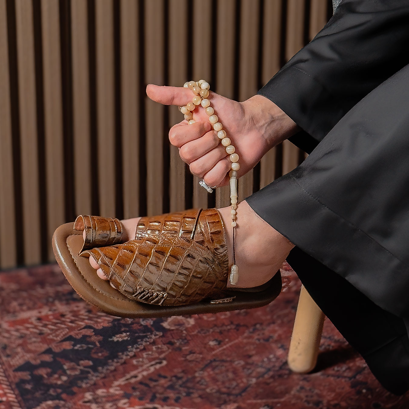 حذاء شرقي رجالي جلد ايطالي فاخر بني عسلي MR616