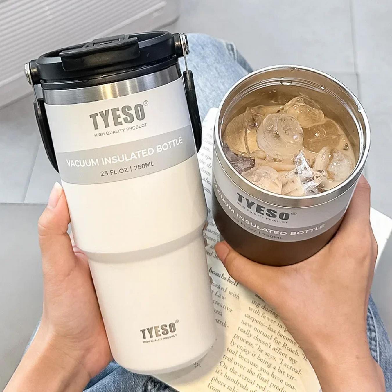 كوب حافظ للحرارة Tyeso أبيض ثلجي (600 مل)