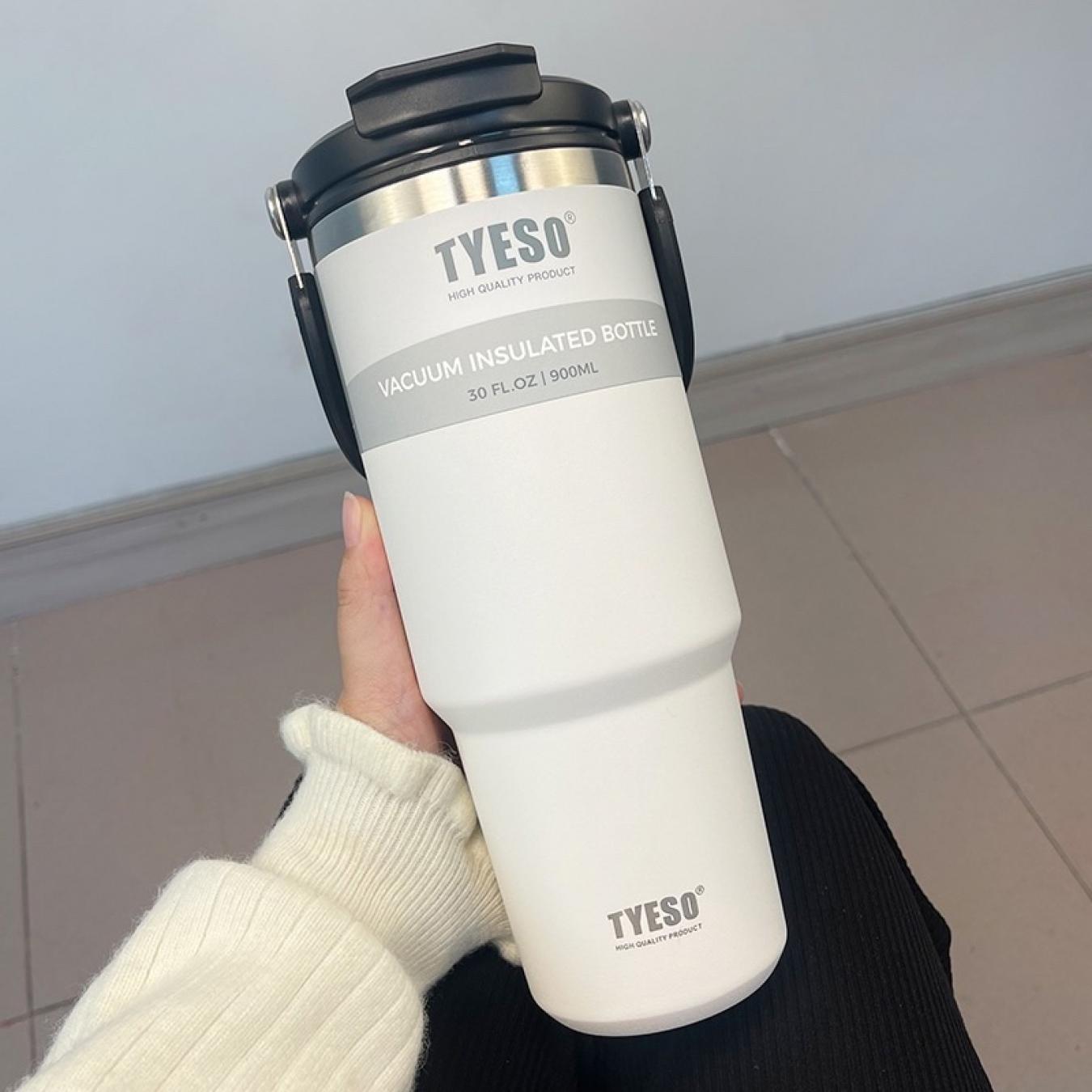 كوب حافظ للحرارة Tyeso أبيض ثلجي (600 مل)