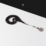 هدايا رجالية شماغ + قماش  + سبحة + شمعة + عطر  SG100 - بكلايت اسود طربزونة 3T16