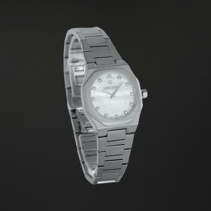 ساعة غزل النسائية كافاليرا بلون فضي ابيض CL1045SS