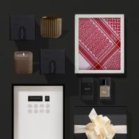 هدايا رجالية شماغ + قماش  + كوب سراميك + شمعة + عطر  SG200