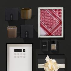 هدايا رجالية شماغ + قماش  + كوب سراميك + شمعة + عطر  SG200