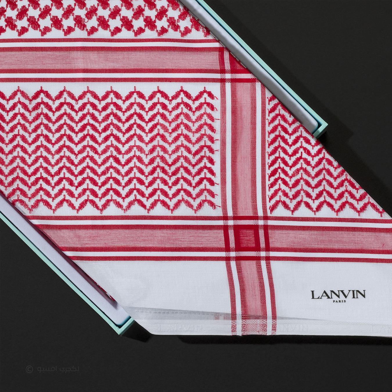 شماغ لانفين احمر انجليزي ماركة LANVIN