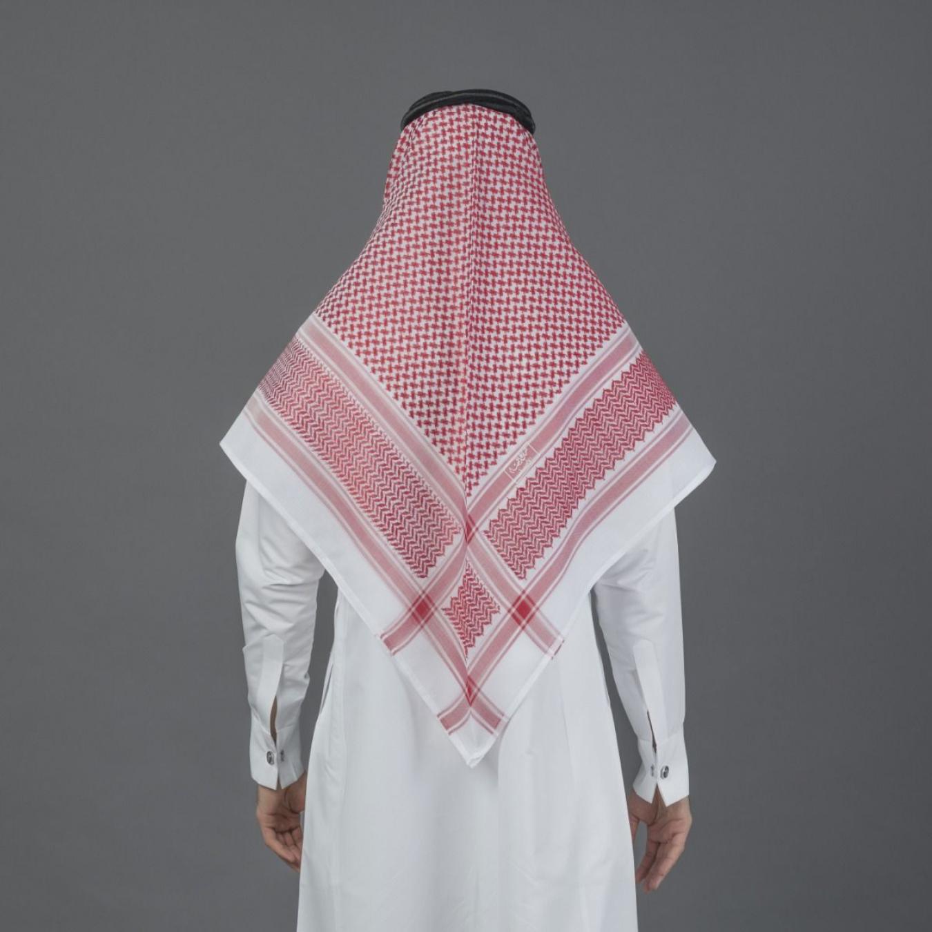 شماغ البسام أحمر كلاسيك اللون الخاص وطني
