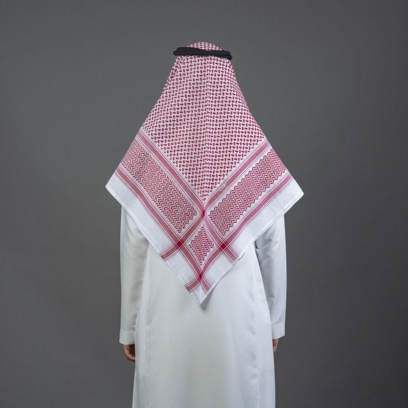 شماغ البسام أحمر البصمة 24 ختم احمر و ابيض
