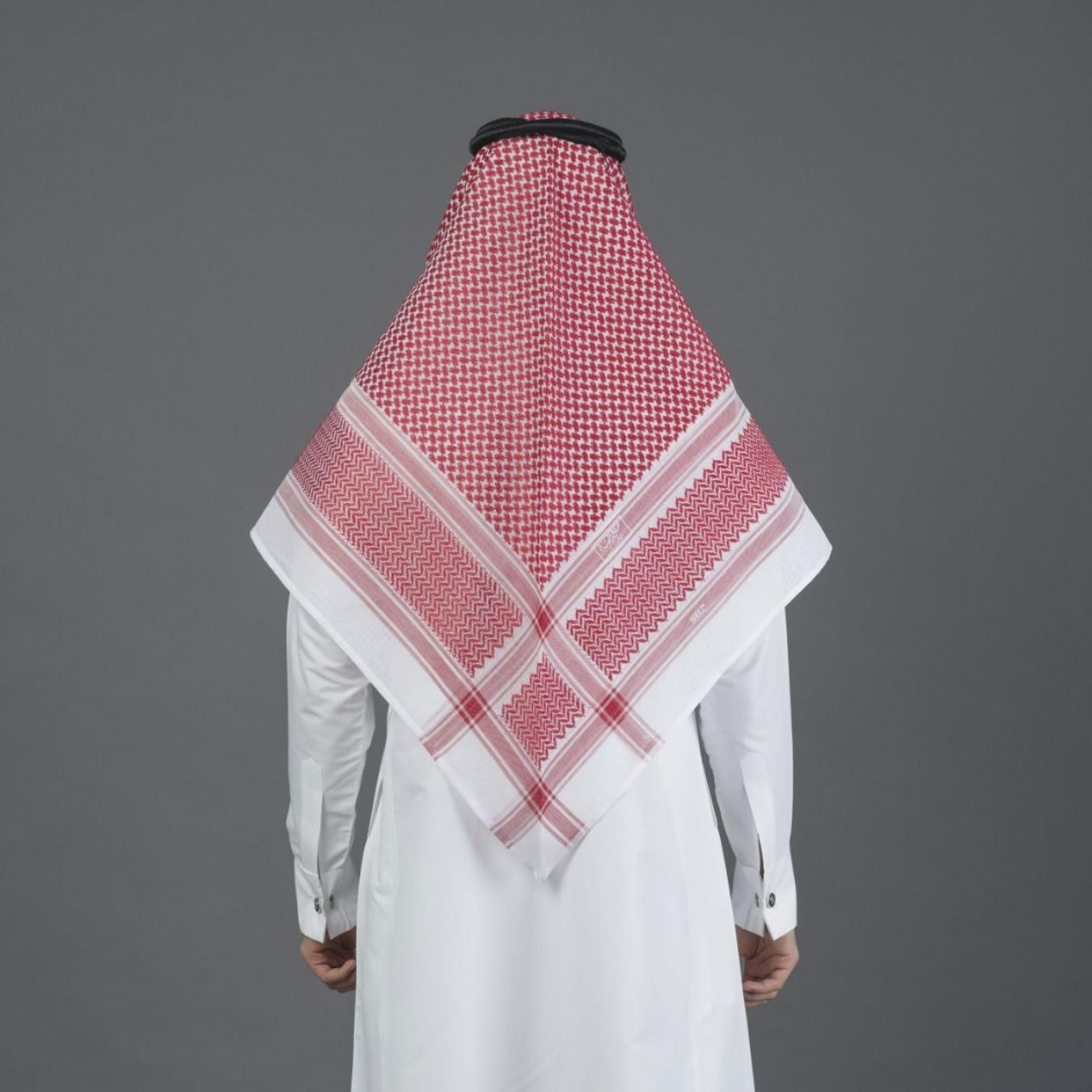 شماغ البسام أحمر بريز احمر غامق