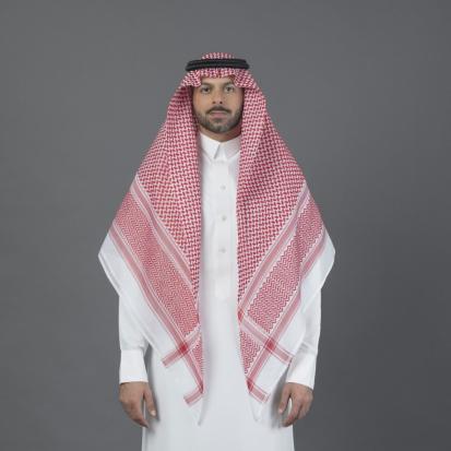 شماغ البسام أحمر كلاسيك اللون الخاص انجليزي
