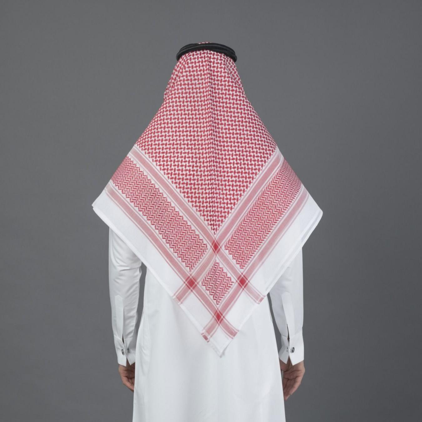 شماغ البسام أحمر كلاسيك اللون الخاص انجليزي