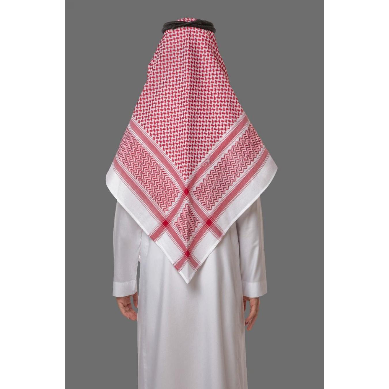 شماغ البسام أحمر البصمة 26 ختم احمر و ابيض