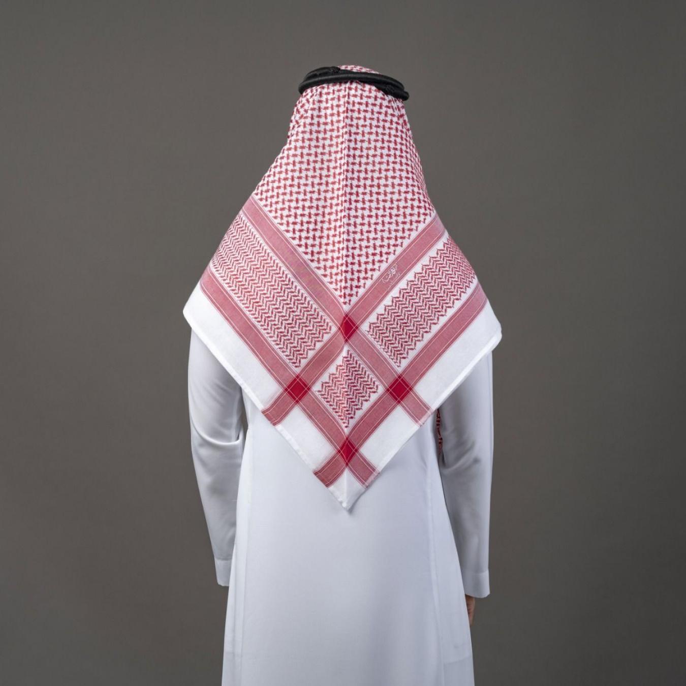 شماغ البسام أحمر البصمة 22 ختم احمر و ابيض