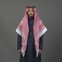 شماغ البسام بيسك لون احمر غامق - 4