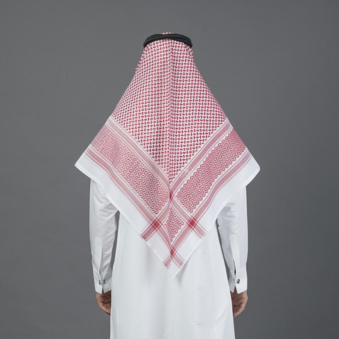 شماغ البسام أحمر البصمة كلاسيك وطني ديلوكس