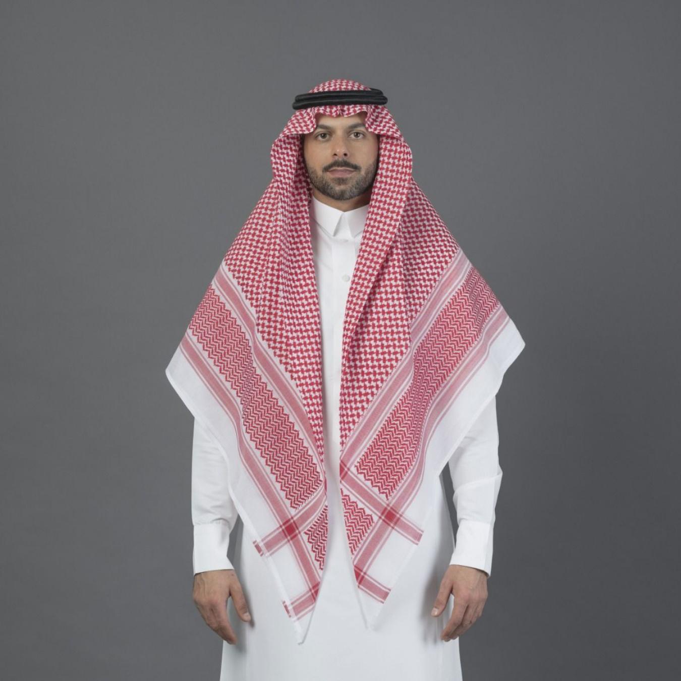 شماغ البسام أحمر الختم الأسود