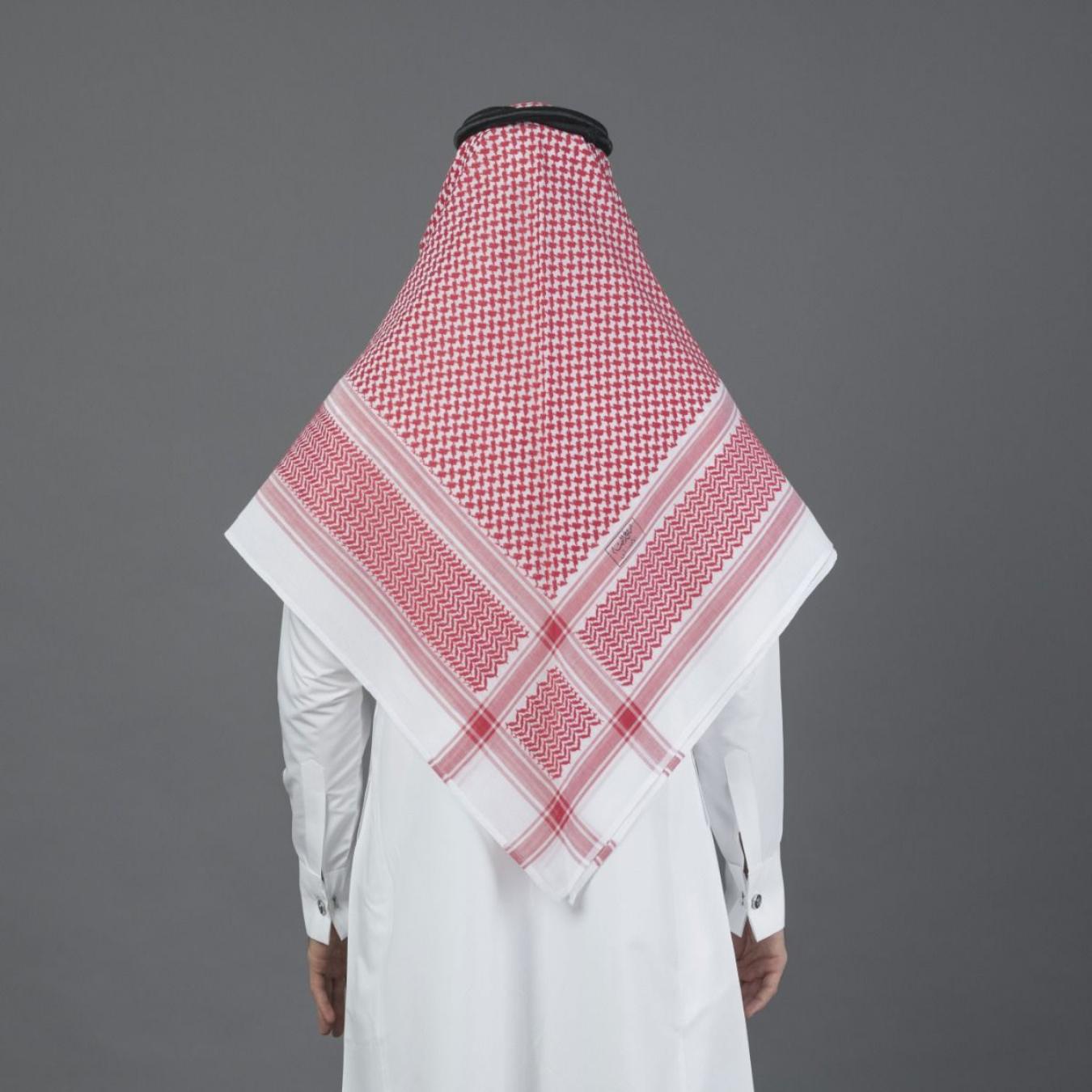 شماغ البسام أحمر الختم الأسود