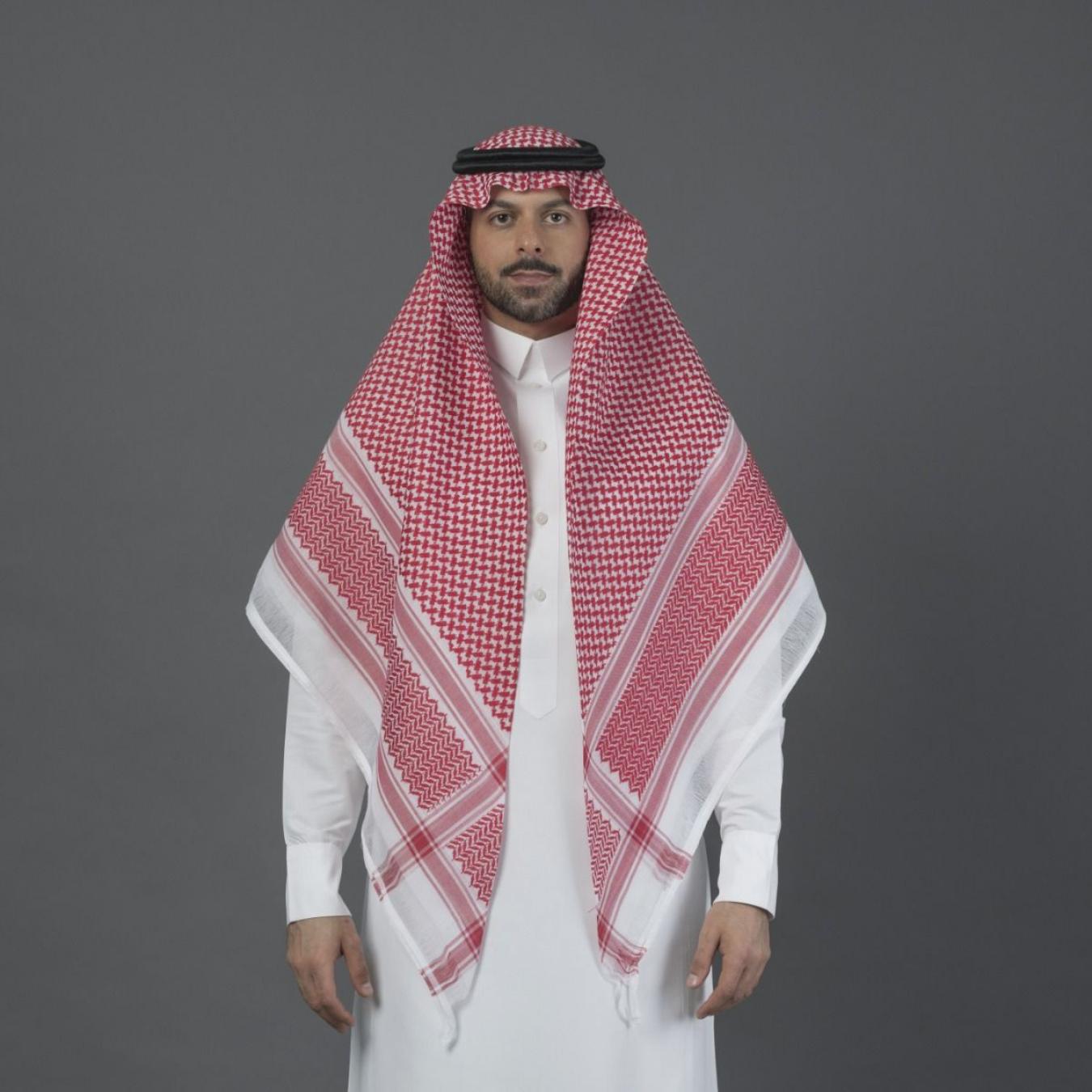 شماغ البسام أحمر الختم الأسود شلش