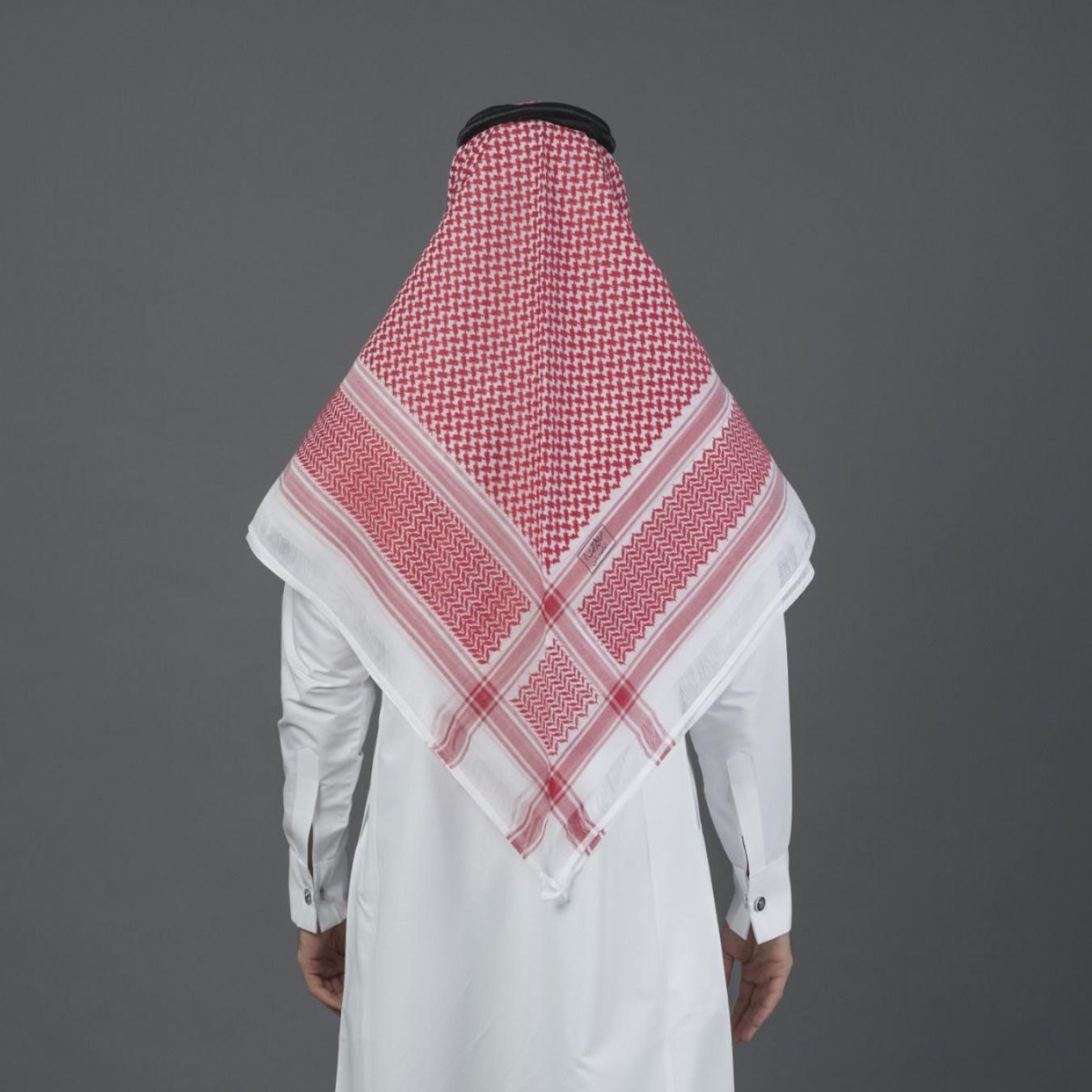 شماغ البسام أحمر الختم الأسود شلش