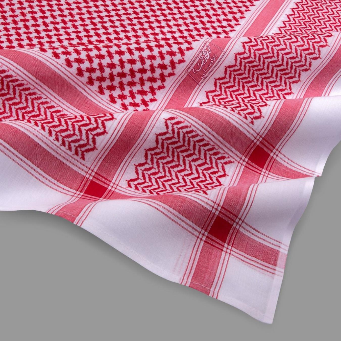 شماغ البسام أحمر البصمة 26 ختم احمر و ابيض