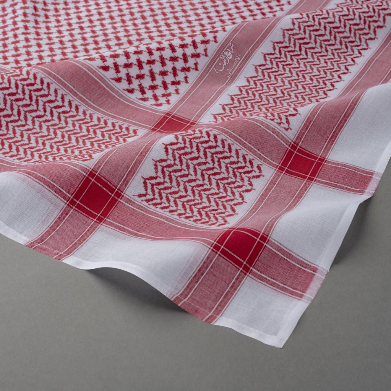 شماغ البسام أحمر البصمة 22 ختم احمر و ابيض