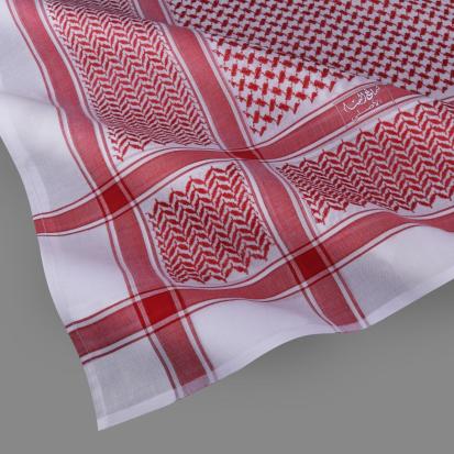 شماغ البسام أحمر البصمة 25 ختم احمر و ابيض