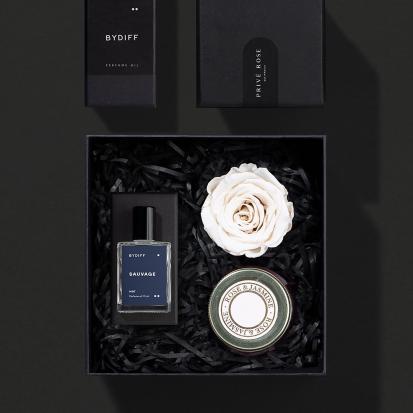 هديه عطر رجالي + ووردة طبيعية + شمعة من اختيارك BYM2