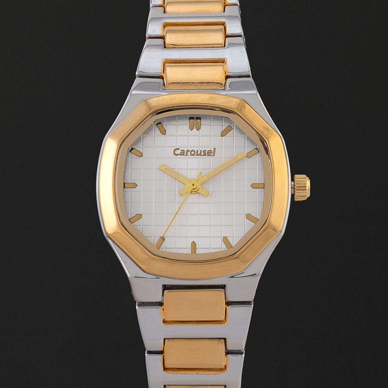 ساعة كاروسيل نسائية مينا ابيض CA442GW