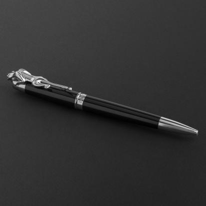 طقم قلم وكبك فضي اسود ماركة الدهنج D8022BS