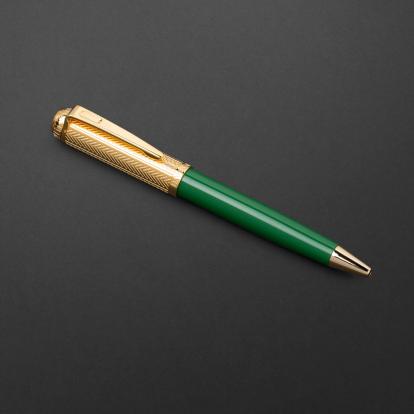 طقم قلم وكبك ذهبي اخضر ماركة الدهنج D9131GGR