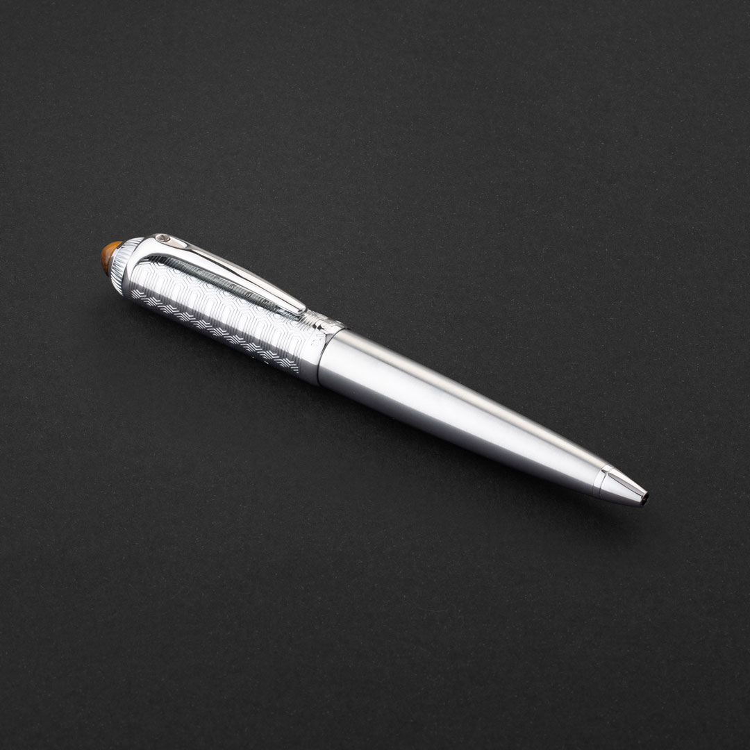 طقم قلم وكبك فضي ماركة الدهنج D508SN-S