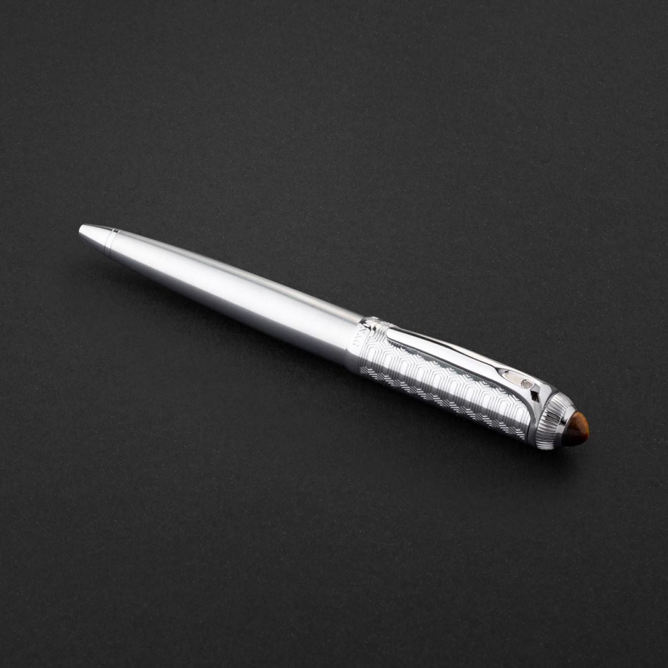 طقم قلم وكبك فضي ماركة الدهنج D508SN-S