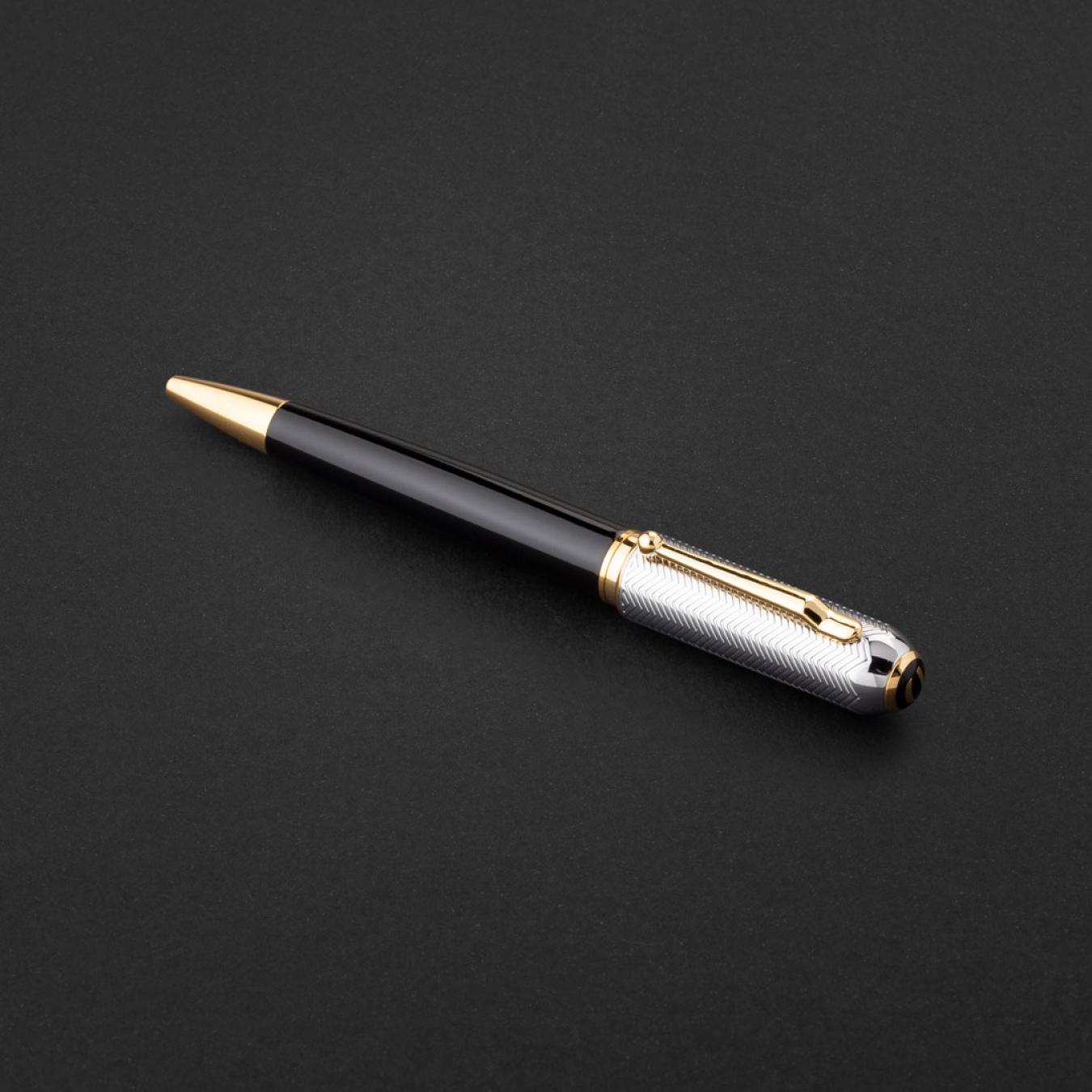 طقم قلم وكبك اسود ذهبي ماركة الدهنج D501GB-S