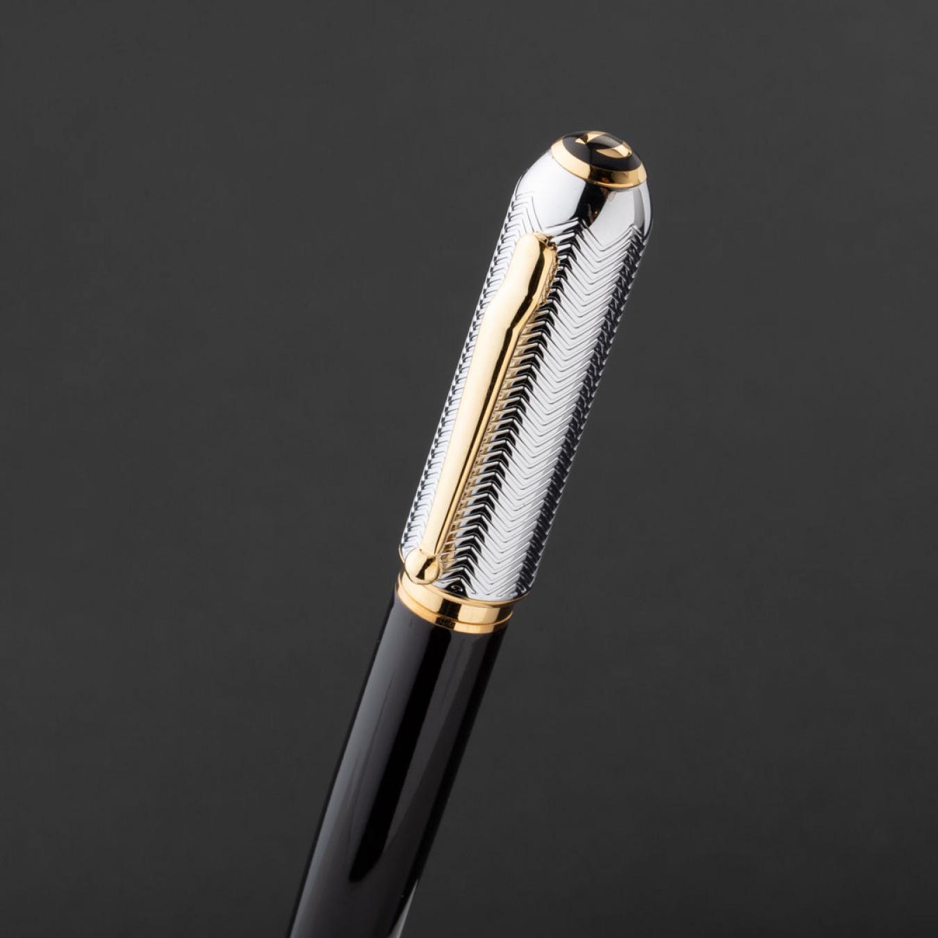 طقم قلم وكبك اسود ذهبي ماركة الدهنج D501GB-S