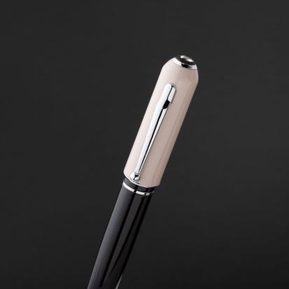 طقم قلم وكبك اسود ابيض ماركة الدهنج D503SB-S