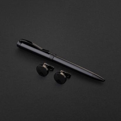 طقم قلم وكبك اسود ماركة الدهنج D505BB-S