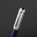 طقم قلم وكبك كحلي فضي ماركة الدهنج D513SU-S - 1