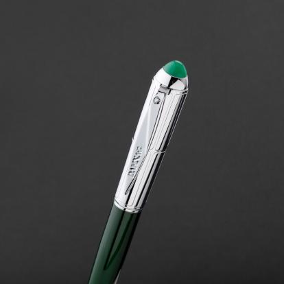طقم قلم وكبك فضي اخضر ماركة الدهنج D514SG-S