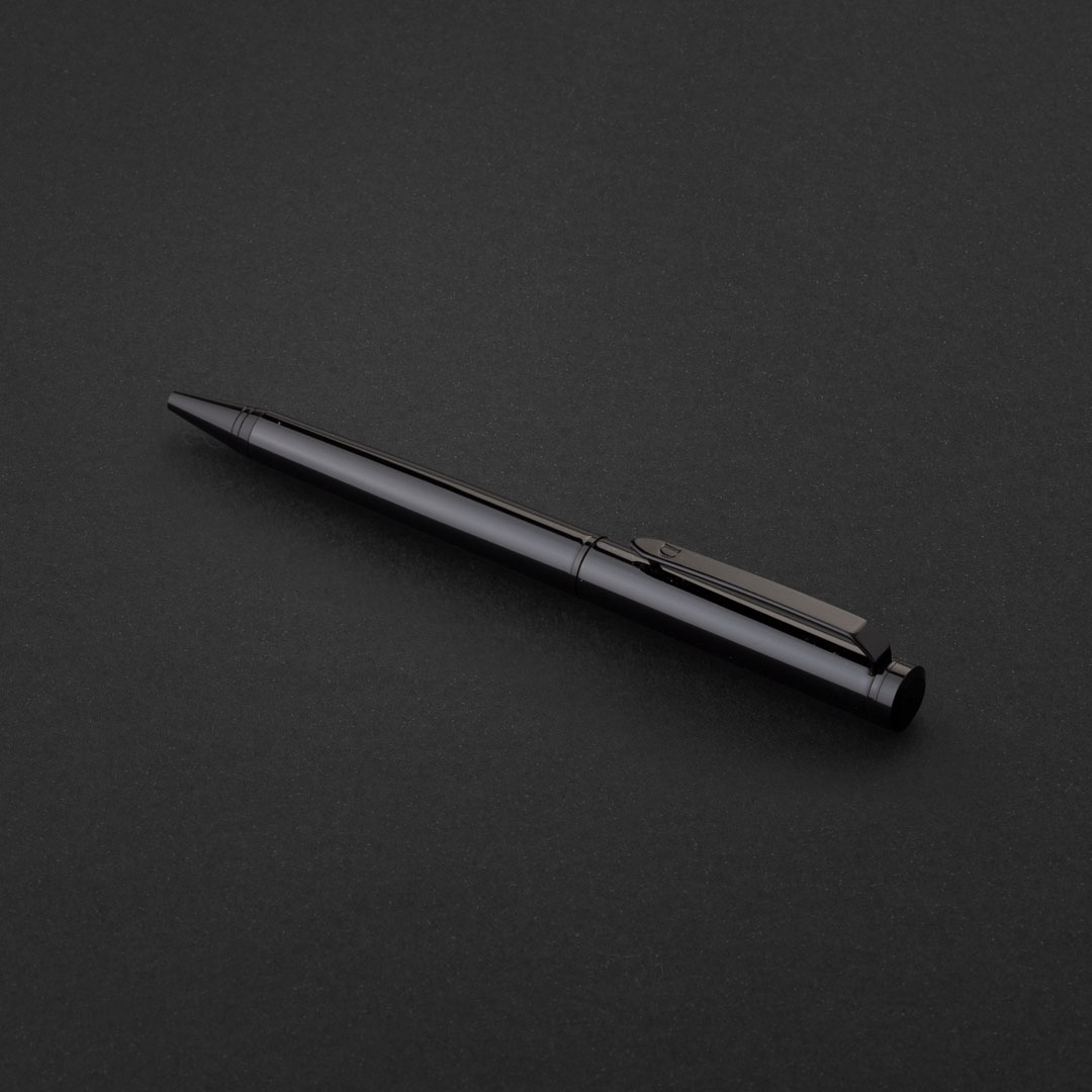 طقم قلم وكبك اسود فضي ماركة الدهنج D515BB-S