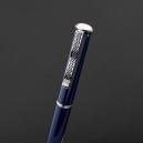 طقم قلم وكبك ازرق فضي ماركة الدهنج D516SU-S - 1