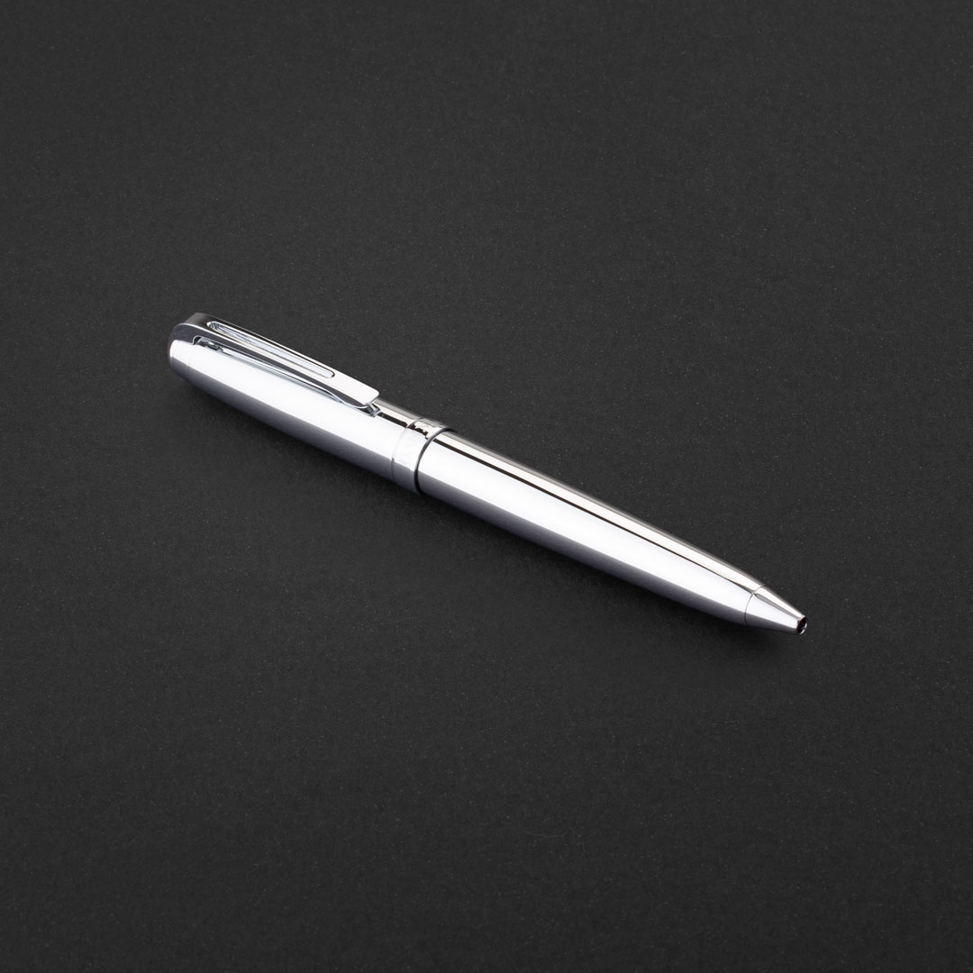 طقم قلم وكبك فضي ماركة الدهنج D521SS-S