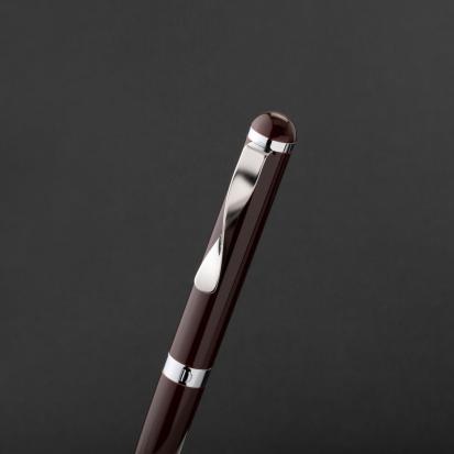 طقم قلم وكبك فضي بني ماركة الدهنج D525SN-S