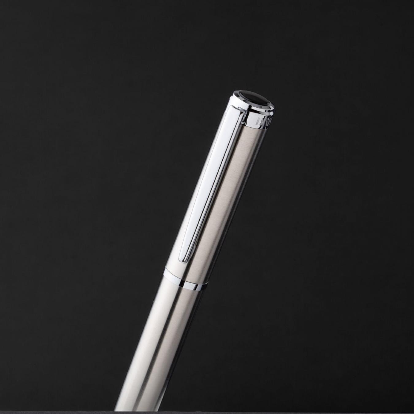 طقم قلم وكبك فضي ماركة الدهنج D528SS-S