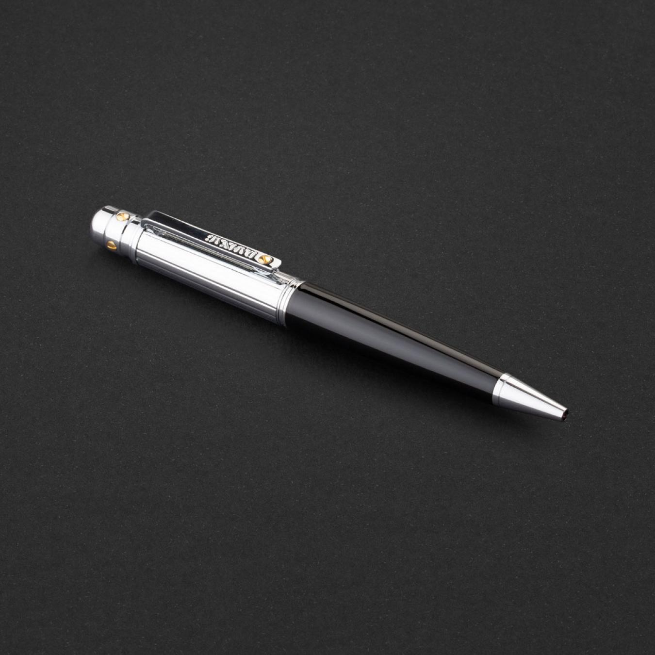 طقم قلم وكبك اسود فضي ماركة الدهنج D530SB-S