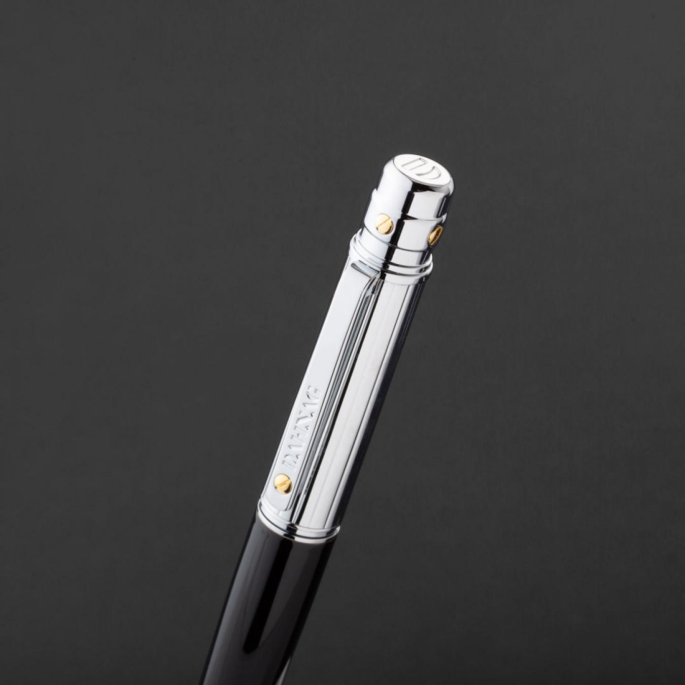 طقم قلم وكبك اسود فضي ماركة الدهنج D530SB-S