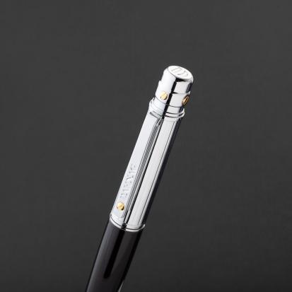 طقم قلم وكبك اسود فضي ماركة الدهنج D530SB-S