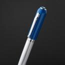 طقم قلم وكبك ازرق فضي ماركة الدهنج D535SU-S - 1