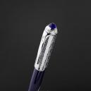 طقم قلم وكبك فضي ازرق ماركة الدهنج D538SU-S - 1