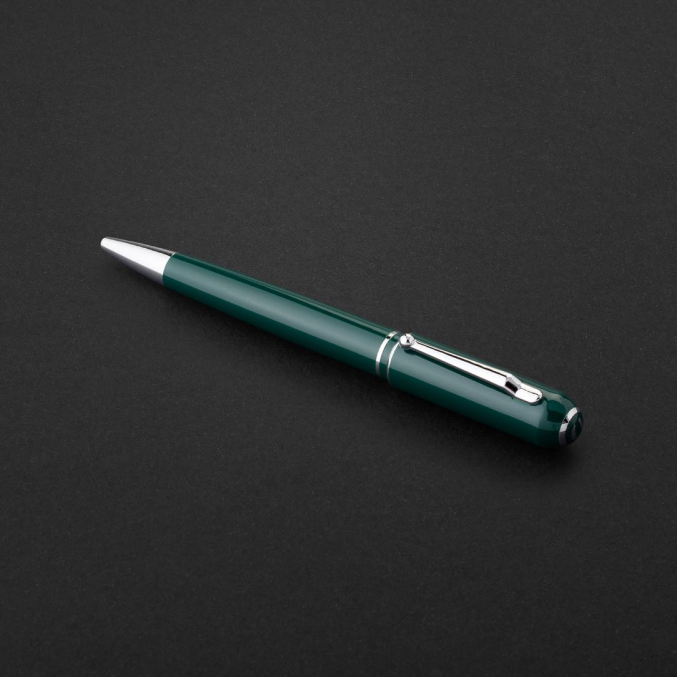 طقم قلم وكبك اخضر فضي ماركة الدهنج D539SG-S