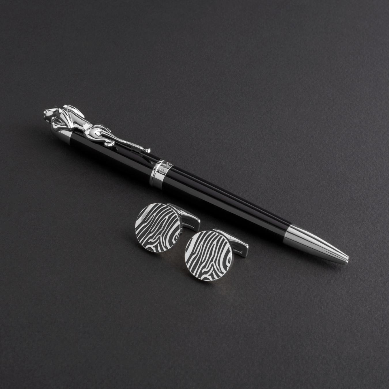 طقم قلم وكبك فضي اسود ماركة الدهنج D8022BS طقم قلم وكبك فضي اسود ماركة الدهنج D8022BS