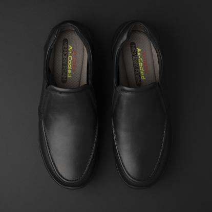 حذاء لوفر جلد أسود 7957